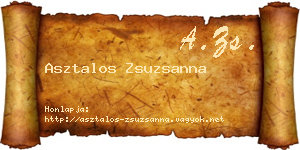 Asztalos Zsuzsanna névjegykártya
