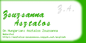 zsuzsanna asztalos business card